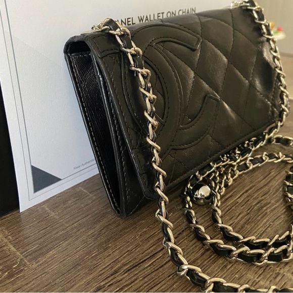 🖤Chanel Cambon Quilted Wallet Revamp Chain Crossbody to Belt Bag On Shoulder - Picture 7 of 13